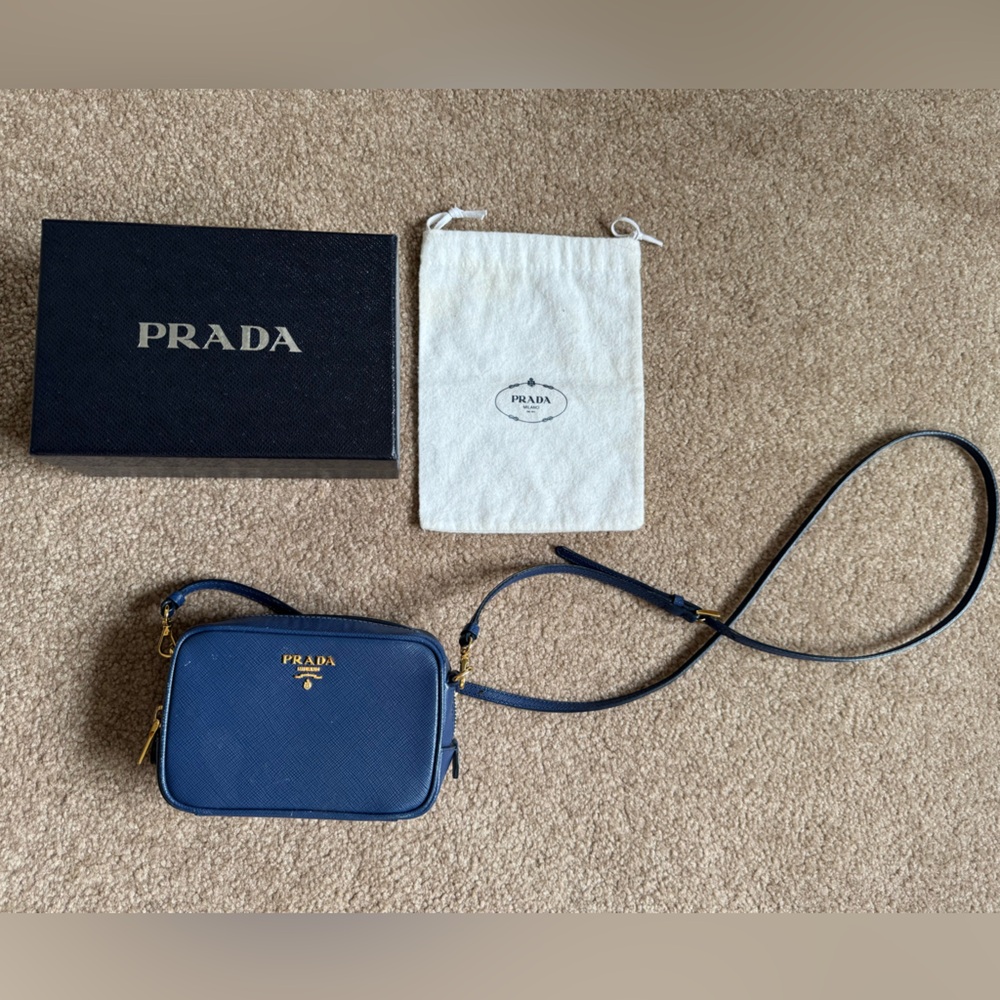 Prada Navy Blue Mini Camera Bag